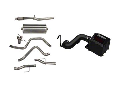Corsa Performance DryTech 3D Closed Box Cold Air Intake and 3-Inch Sport Dual Exhaust System Power Bundle; Rear Exit (19-25 6.2L Sierra 1500 w/ Factory Dual Exhaust)