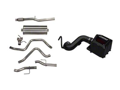 Corsa Performance DryTech 3D Closed Box Cold Air Intake and 3-Inch Sport Dual Exhaust System Power Bundle; Rear Exit (19-25 5.3L Silverado 1500 w/ Factory Dual Exhaust)