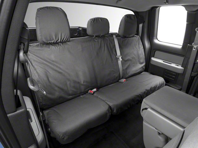 Covercraft Seat Saver Polycotton Custom Second Row Seat Cover; Charcoal (09-14 F-150 SuperCab, SuperCrew)