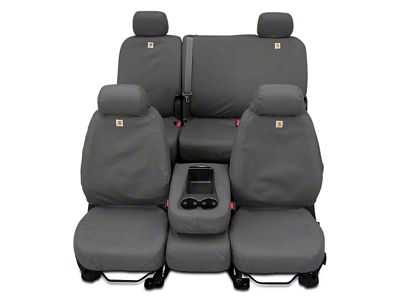 Covercraft Seat Saver Waterproof Polyester Custom Second Row Seat Cover; Gray (14-18 Sierra 1500 Double Cab, Crew Cab)