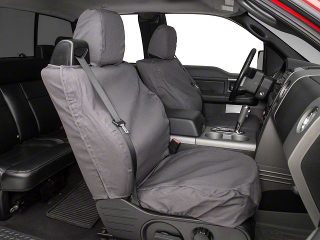 Covercraft Seat Saver Polycotton Custom Front Row Seat Covers; Charcoal (04-08 F-150 Regular Cab, SuperCab w/ Bucket Seats; 07-08 F-150 SuperCrew w/ Bucket Seats)