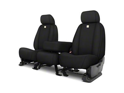 Covercraft Carhartt Super Dux SeatSaver Custom Front Row Seat Covers; Black (21-25 F-150 w/ Bench Seat & Opening Center Console)