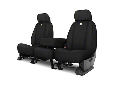 Covercraft Carhartt Super Dux SeatSaver Custom Front Row Seat Covers; Black (21-24 F-150 w/ Bench Seat & Opening Center Console)