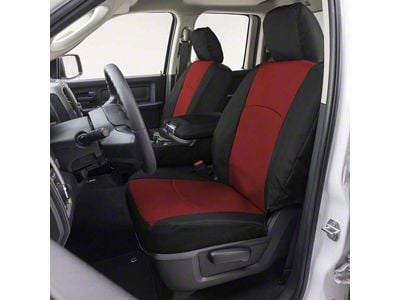 Covercraft Precision Fit Seat Covers Endura Custom Front Row Seat Covers; Red/Black (21-24 F-150 Raptor w/o RECARO Seats)