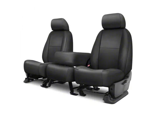 Covercraft Precision Fit Seat Covers Leatherette Custom Front Row Seat Covers; Black (15-20 F-150 w/ Bench Seat)