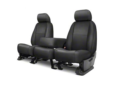 Covercraft Precision Fit Seat Covers Leatherette Custom Front Row Seat Covers; Black (09-14 F-150 w/ Bench Seat)