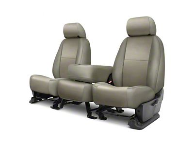 Covercraft Precision Fit Seat Covers Leatherette Custom Front Row Seat Covers; Light Gray (15-20 F-150 w/ Bench Seat)