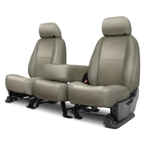 Covercraft Precision Fit Seat Covers F150 Leatherette Custom Front Row Seat Cover; Light Gray