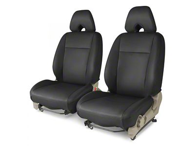 Covercraft Precision Fit Seat Covers Leatherette Custom Front Row Seat Covers; Black (15-20 F-150 w/ Buckets Seats, Excluding Raptor)