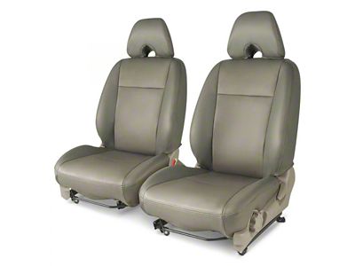 Covercraft Precision Fit Seat Covers Leatherette Custom Front Row Seat Covers; Light Gray (15-20 F-150 w/ Buckets Seats, Excluding Raptor)