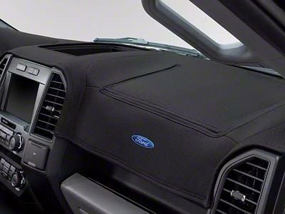 Covercraft Ltd Edition Custom Dash Cover with Ford Blue Oval Logo; Smoke (15-20 F-150 w/ Forward Collision Alert)