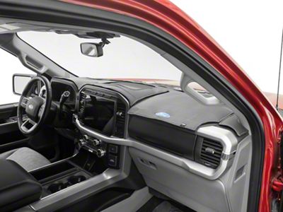 Covercraft Ltd Edition Custom Dash Cover with Ford Blue Oval Logo; Smoke (21-25 F-150)