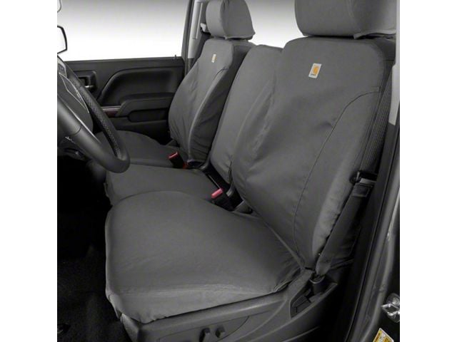 Covercraft SeatSaver Custom Front Seat Covers; Carhartt Gravel (21-24 F-150 w/ Bench Seat & Opening Center Console)