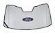 Covercraft UVS100 Heat Shield Custom Sunscreen with Black Ford Oval Logo; White (15-19 F-150 w/o Mirror Camera)