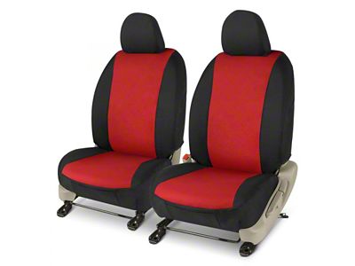 Covercraft Precision Fit Seat Covers Endura Custom Front Row Seat Covers; Red/Black (17-22 F-250 Super Duty w/ Bucket Seats)