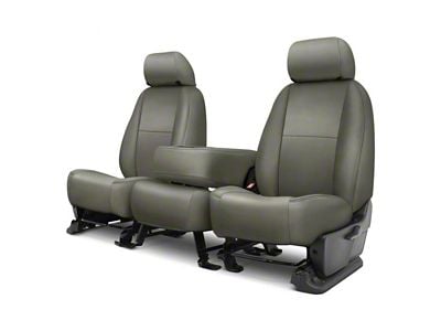 Covercraft Precision Fit Seat Covers Leatherette Custom Front Row Seat Covers; Medium Gray (17-22 F-250 Super Duty w/ Bench Seat)
