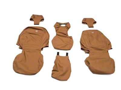 Covercraft SeatSaver Custom Front Seat Covers; Carhartt Brown (19-22 F-350 Super Duty w/ Bench Seat)