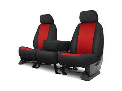 Covercraft Precision Fit Seat Covers Endura Custom Front Row Seat Covers; Red/Black (17-22 F-350 Super Duty w/ Bench Seat)