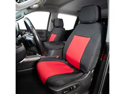 Covercraft Precision Fit Seat Covers Endura Custom Front Row Seat Covers; Red/Black (99-10 F-350 Super Duty w/ Bench Seat)