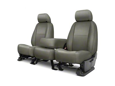 Covercraft Precision Fit Seat Covers Leatherette Custom Front Row Seat Covers; Medium Gray (17-22 F-350 Super Duty w/ Bench Seat)