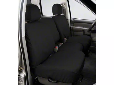 Covercraft Seat Saver Polycotton Custom Front Row Seat Covers; Charcoal (23-25 F-350 Super Duty w/ Bench Seat)