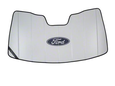 Covercraft UVS100 Heat Shield Custom Sunscreen with Black Ford Oval Logo; White (11-16 F-350 Super Duty)