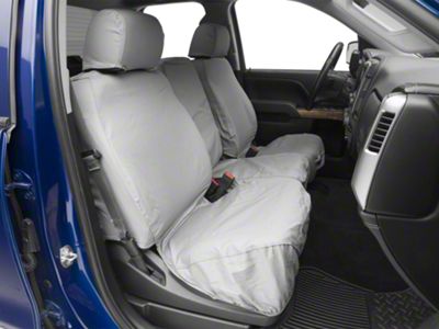 Covercraft Seat Saver Polycotton Custom Front Row Seat Covers; Gray (07-18 Silverado 1500 w/ Bench Seat)