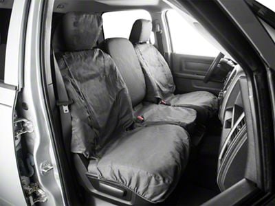 Covercraft Seat Saver Polycotton Custom Front Row Seat Covers; Charcoal (09-18 RAM 1500 w/ Bench Seat)