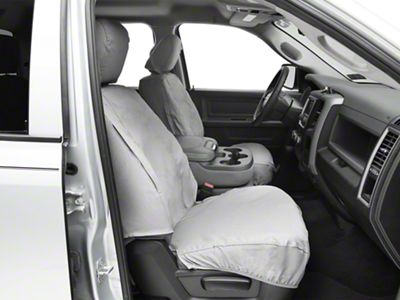 Covercraft Seat Saver Polycotton Custom Front Row Seat Covers; Gray (09-18 RAM 1500 w/ Bucket Seats)