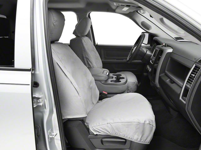 Covercraft Seat Saver Polycotton Custom Front Row Seat Covers; Gray (09-18 RAM 1500 w/ Bucket Seats)