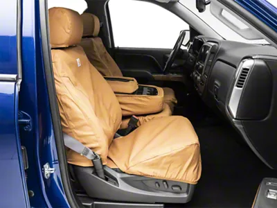 Covercraft SeatSaver Custom Front Seat Covers; Carhartt Brown (07-18 Silverado 1500 w/ Bench Seat)