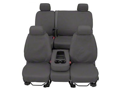 Covercraft Seat Saver Polycotton Custom Front Row Seat Covers; Gray (07-18 Sierra 1500 w/ Bucket Seats)