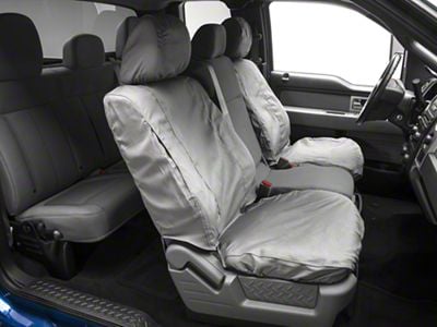 Covercraft Seat Saver Polycotton Custom Front Row Seat Covers; Gray (09-14 F-150 w/ Bench Seat)