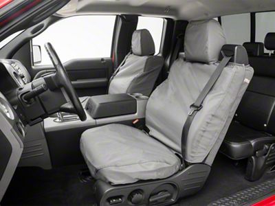 Covercraft Seat Saver Waterproof Polyester Custom Front Row Seat Covers; Gray (04-08 F-150 Regular Cab, SuperCab w/ Bench Seat; 07-08 SuperCrew w/ Bench Seat)