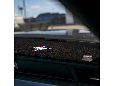 Covercraft Ltd Edition Custom Dash Cover with Ford Blue Oval Logo; Black (13-16 F-250 Super Duty King Ranch, Lariat, Platinum)