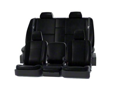 Covercraft Precision Fit Seat Covers Leatherette Custom Second Row Seat Cover; Black (98-01 RAM 1500 Quad Cab)