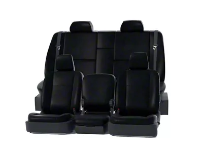 Covercraft Precision Fit Seat Covers Leatherette Custom Second Row Seat Cover; Black (11-18 RAM 1500 Quad Cab, Crew Cab)