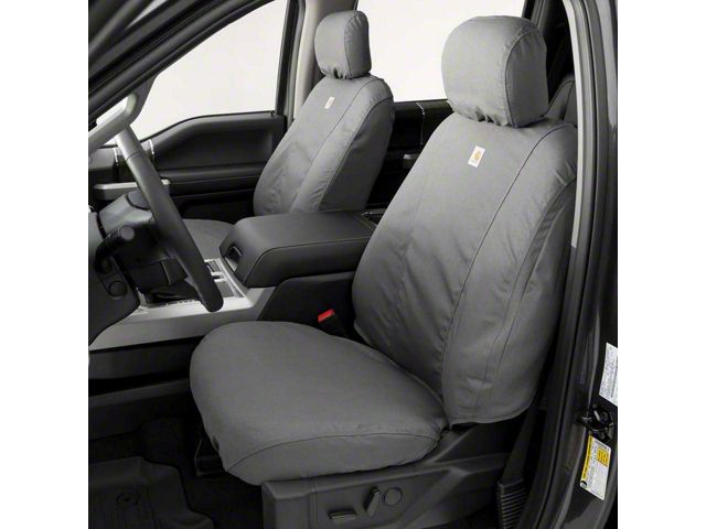 Covercraft SeatSaver Custom Front Seat Covers; Carhartt Gravel (22-24 RAM 2500 w/ Bench Seat)