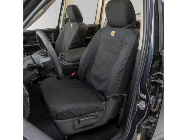 Covercraft Carhartt Super Dux PrecisionFit Custom Front Row Seat Covers; Black (22-24 RAM 3500 w/ Bench Seat)
