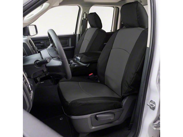 Covercraft Precision Fit Seat Covers Endura Custom Front Row Seat Covers; Charcoal/Black (19-24 RAM 3500 w/ Bench Seat)