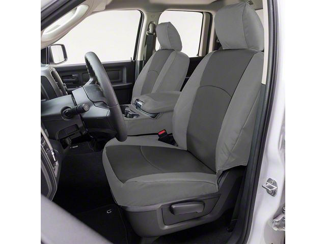 Covercraft Precision Fit Seat Covers Endura Custom Front Row Seat Covers; Charcoal/Silver (06-09 RAM 3500 w/ Bench Seat)