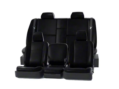 Covercraft Precision Fit Seat Covers Leatherette Custom Second Row Seat Cover; Black (11-18 RAM 3500 Quad Cab, Crew Cab)