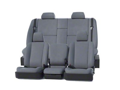 Covercraft Precision Fit Seat Covers Leatherette Custom Second Row Seat Cover; Medium Gray (98-02 RAM 3500 Quad Cab)