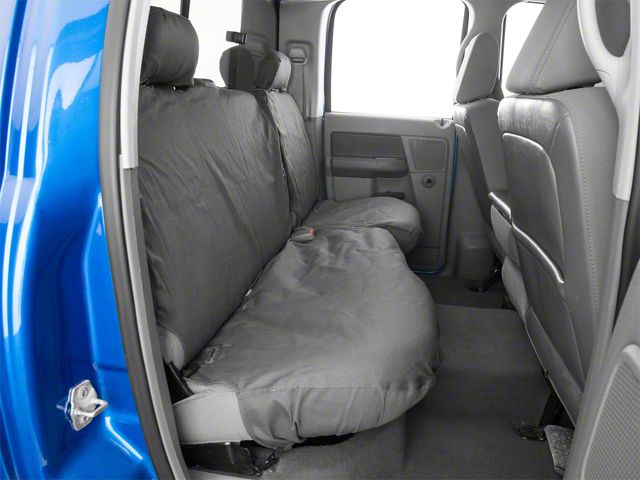 Covercraft Seat Saver Polycotton Custom Second Row Seat Cover; Charcoal (02-08 RAM 1500 Quad Cab, Mega Cab)