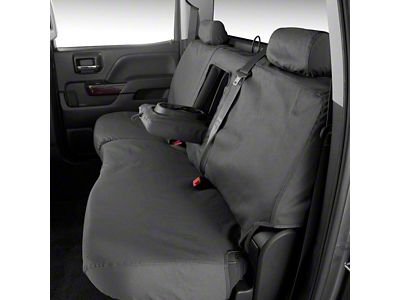 Covercraft Seat Saver Polycotton Custom Front Row Seat Covers; Charcoal (21-25 F-150 w/ Bench Seat & Non-Opening Center Console)