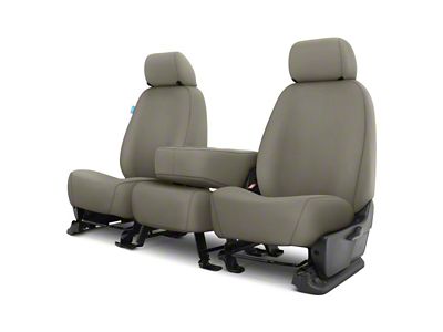 Covercraft Seat Saver Polycotton Custom Front Row Seat Covers; Misty Gray (21-24 F-150 w/ Bench Seat & Non-Opening Center Console)
