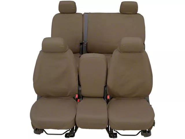 Covercraft Seat Saver Waterproof Polyester Custom Front Row Seat Covers; Taupe (97-01 F-150 w/ Bench Seat)