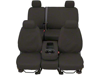 Covercraft Seat Saver Waterproof Polyester Custom Front Row Seat Covers; Gray (15-18 F-150 w/ Bench Seat & Center Console w/o a LID)