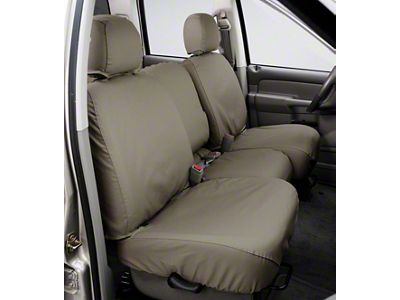 Covercraft Seat Saver Polycotton Custom Front Row Seat Covers; Wet Sand (19-22 F-350 Super Duty w/ Bench Seat)