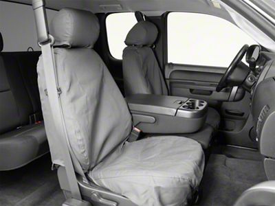 Covercraft Seat Saver Polycotton Custom Front Row Seat Covers; Charcoal (07-13 Silverado 1500 w/ Bucket Seats)